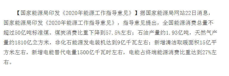 國家能源局對外發(fā)布《2020年能源工作指導(dǎo)意見》_壁掛爐補(bǔ)水閥