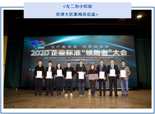 實至名歸｜小松鼠榮獲2020年企業(yè)標準“領跑者”稱號_佑瑪壁掛爐